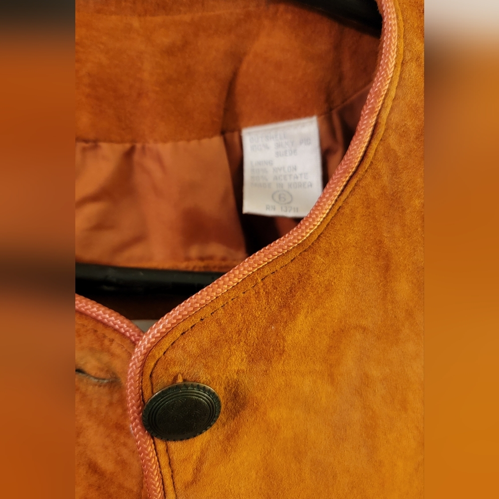 Orange Suede Short Jacket - Picture 3 of 3